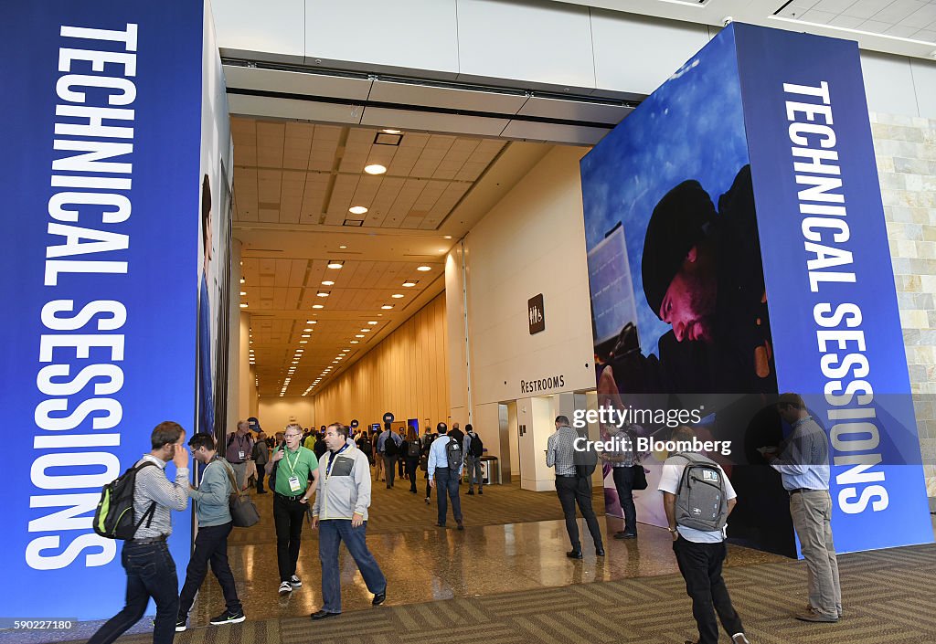 Intel Developer Forum Attendees arrive for private technical sessions during the 2016 Intel ...