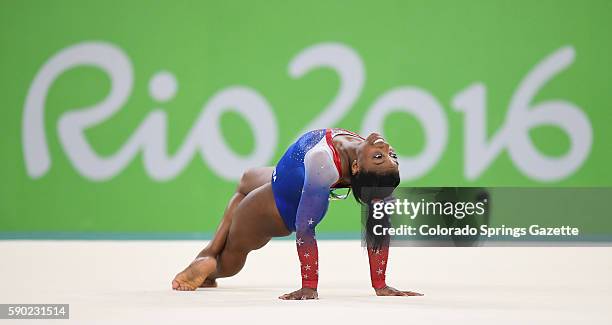 Gymnast Simone Biles delivers a gold-medal performance in the Individual Women's Floor Exercise final at Rio Olympic Arena in Rio de Janeiro, Brazil,...