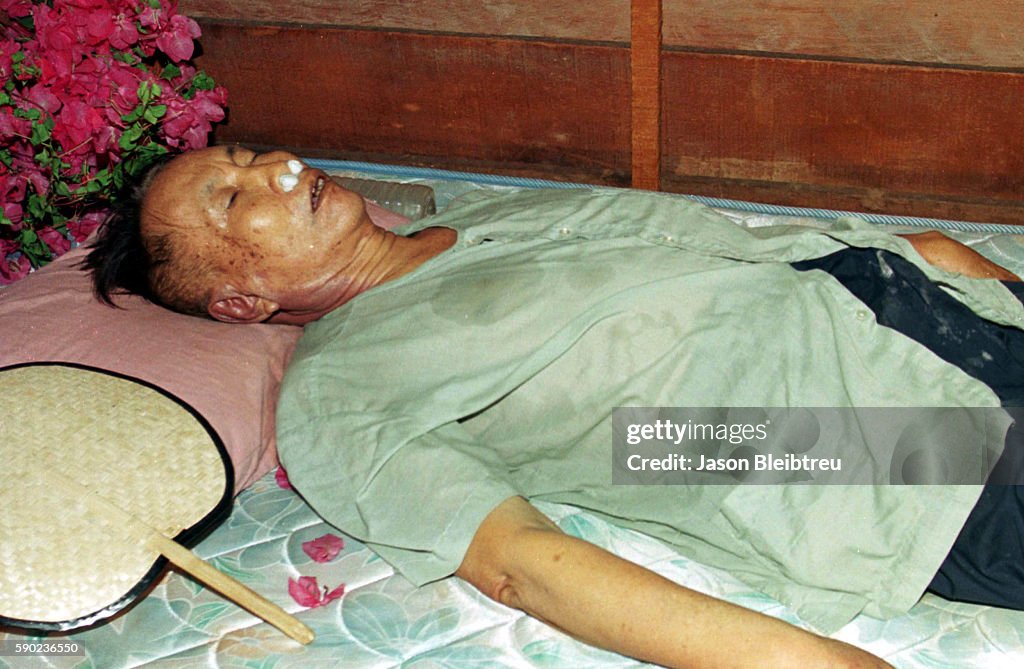 The supposed body of Pol Pot in Cambodia