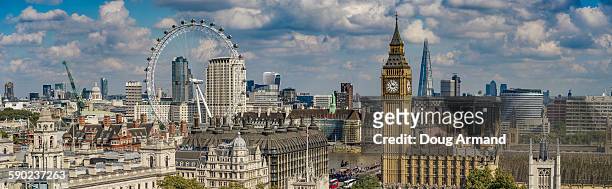 aerial view of london including big ben - london skyline stock pictures, royalty-free photos & images