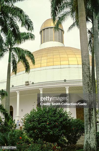 Gold dome of the National Assembly building in Caracas, Venezuela, 1975. .