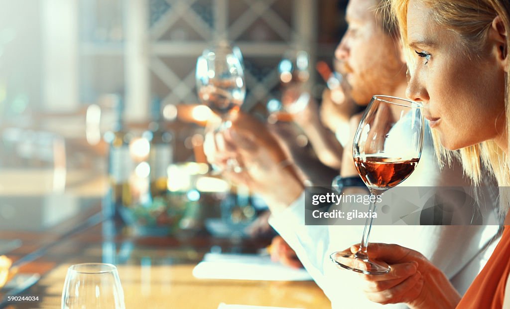 Wine tasting.