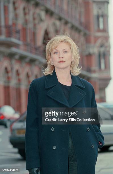 English actress Amanda Redman on location at St Pancras in London, 12th February 1996.