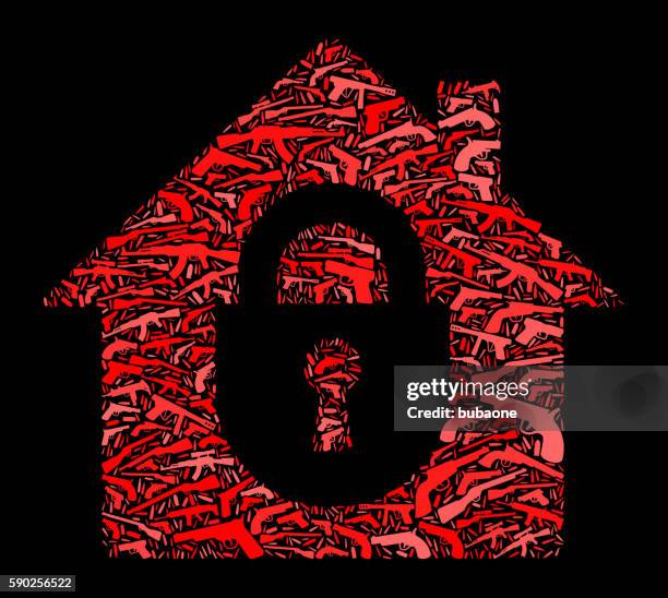 house safety gun icon pattern background - shotgun house stock illustrations