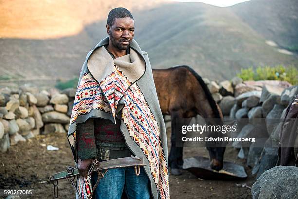 horseman - lesotho stock pictures, royalty-free photos & images