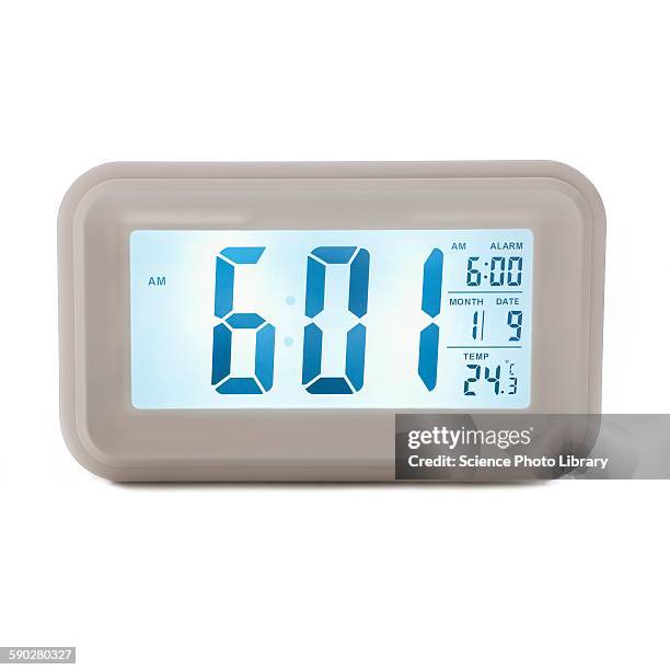 digital alarm clock - alarm clock white background stock pictures, royalty-free photos & images