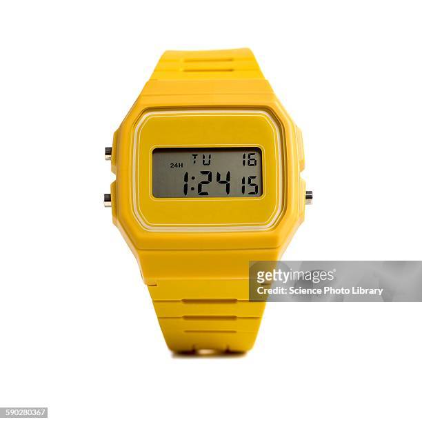 digital wristwatch - wristwatch fotografías e imágenes de stock