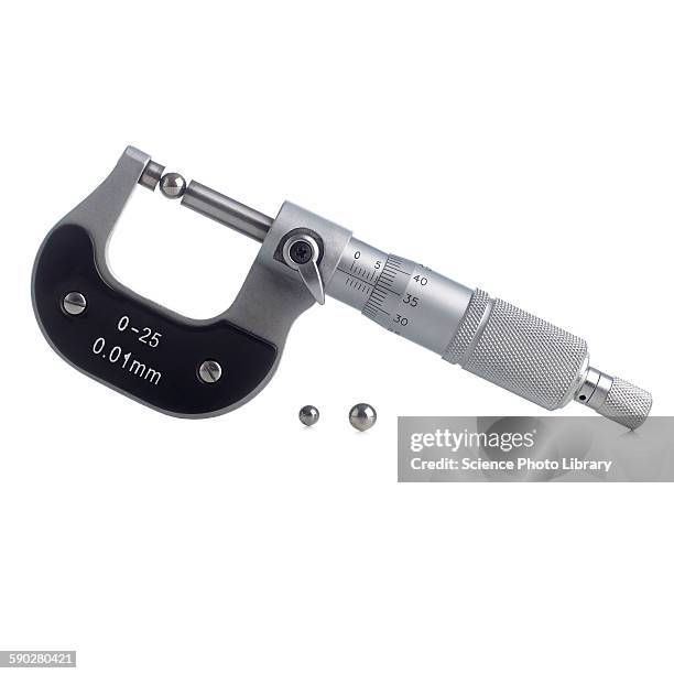 micrometer measuring ball bearing - micrometer calipers stock pictures, royalty-free photos & images