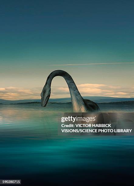 loch ness monster - victor habbick stock illustrations