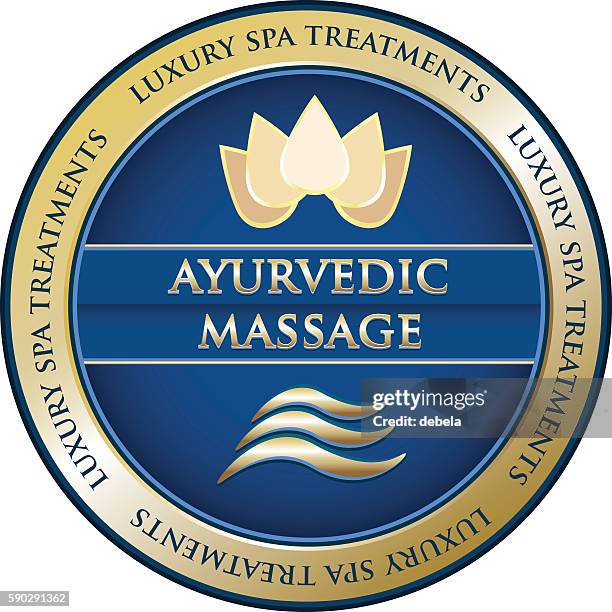 ayurvedic massage - gold ayurveda stock illustrations
