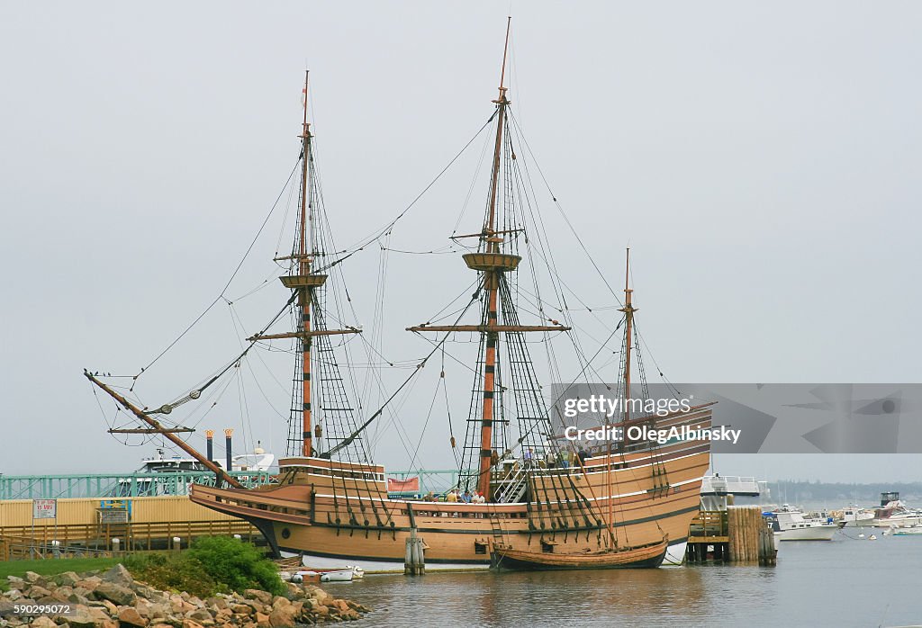Mayflower II Vela Réplica, Plymouth, Massachusetts, EUA.