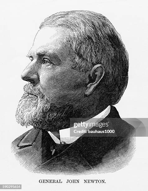Union General John Newton Civil War Engraving Circa 1865 High-Res Vector Graphic