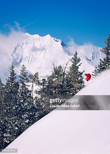 a man skiing at alta, utah - alta utah stock pictures, royalty-free photos & images