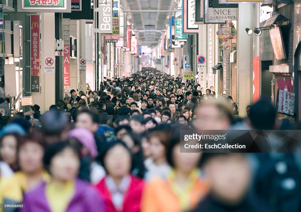 Crowd shopping at Minami area in Osaka, Japan