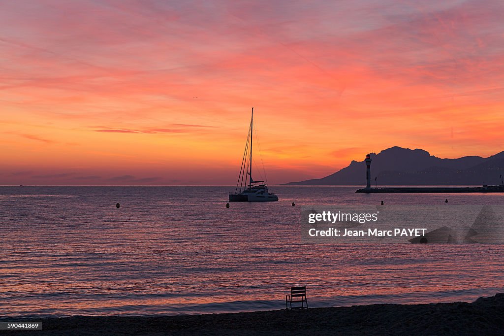 Beautiful sunset and seascape