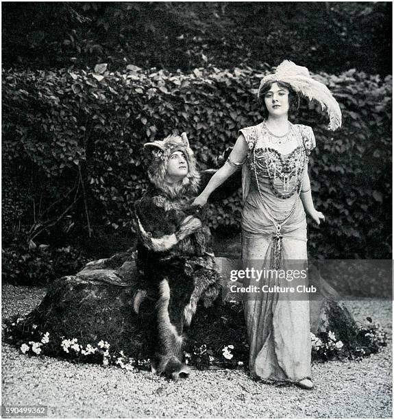 Marcel Dessones as the Beast and Dermoz as Ruby in Beauty and the Beast by Fernand Noziere. From Le Theatre, 1908.