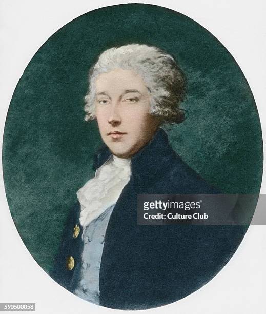 Richard Brinsley Sheridan, portrait. Irish poet and playwright, owner of the Theatre Royal, Drury Lane, London, 30 October 1751 Ð 7 July 1816. After...