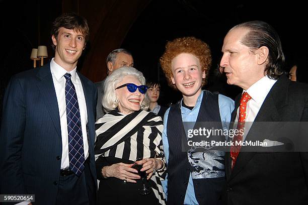 Justin Rockefeller, Ann Slater, James Garfunkel and John Cahill attend Kim Garfunkel performance at Au Bar on January 17, 2005 in New York City.