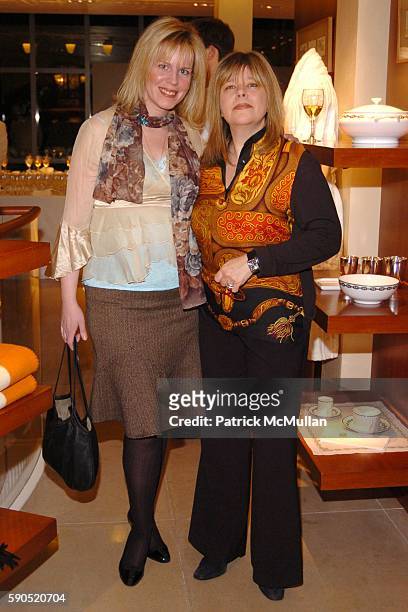 Colleen Delaney and Susan Dicecco attend Hermes hosts a cocktail party and conversation with Albert Maysles on his new documentary "The Gates" at...