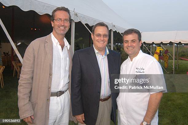 Christopher Robins, Ken Wolf and Phil De Maiolo attend Meow Meow Bow Wow Ball at Scarborough Residents on August 20, 2005 in Southampton, NY.