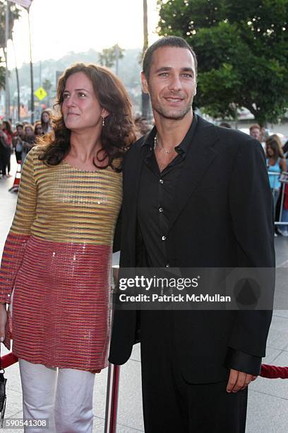 Chiara Giordano and Raoul Bova attend "The Brothers Grimm" - Los Angeles Premiere at DGA Theater on August 8, 2005 in Los Angeles, CA.
