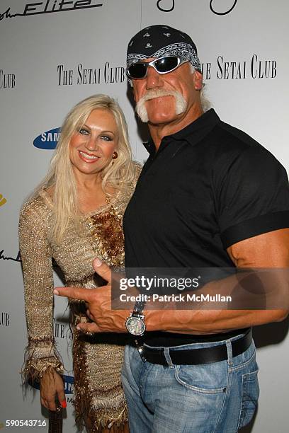 Linda Hogan and Hulk Hogan attend Sean John, Sprint and Samsung Celebrate the Launch of the Sean John Elite Footwear Collection at Setai Hotel on...