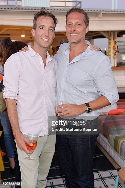 Kevin Keating and Shawn Buchanan attend LOFT and Yes Way Rose Celebrate Summer In LA at Mama Shelter on August 16, 2016 in Los Angeles, California.