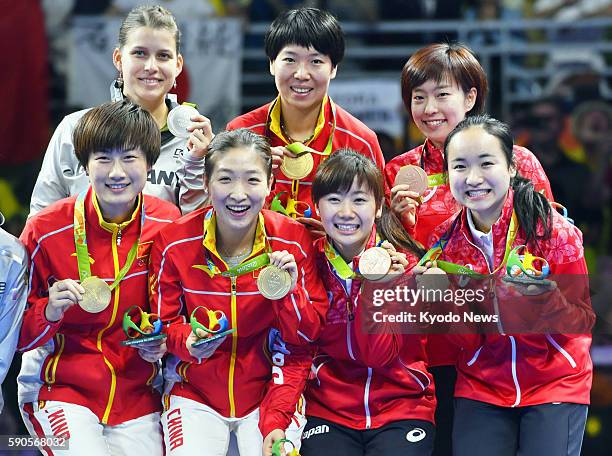 Ding Ning of China, Liu Shiwen of China, Ai Fukuhara of Japan, Mima Ito of Japan, Petrissa Solja of Germany, Li Xiaoxia of China and Kasumi Ishikawa...