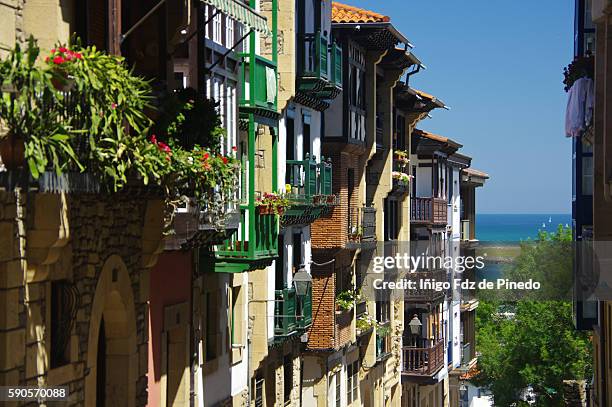 hondarribia and the sea- guipuzkoa- spain - hondarribia stock-fotos und bilder