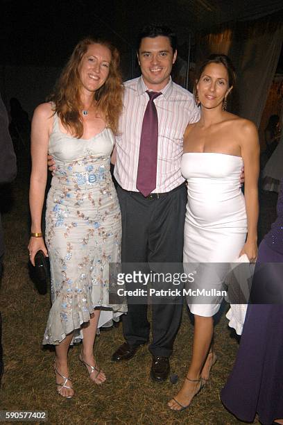 Andrea Greeven Douzet, Rob Fox and Cristina Greeven Cuomo attend SAFARI SUMMER Benefit for the Departmant of Emergency at Southampton Hospital at...