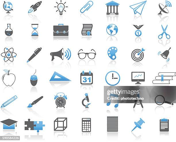 modern universal education concept icon set - new trainers stock illustrations