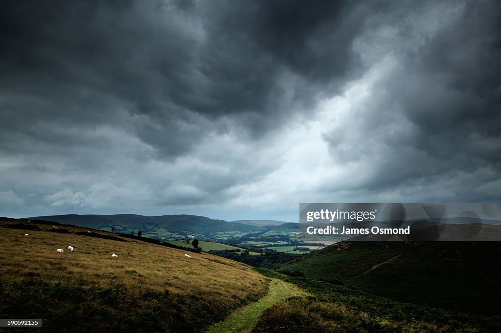 Countryside and cloudy sky
