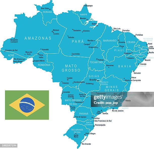 bildbanksillustrationer, clip art samt tecknat material och ikoner med brazil map - parana state