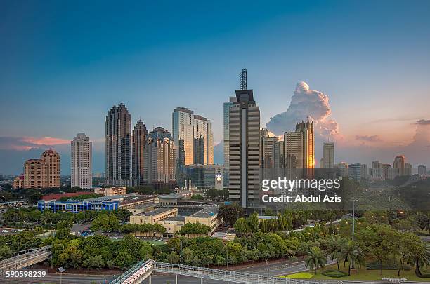 sudirman central business district scbd, jakarta - jakarta stock pictures, royalty-free photos & images