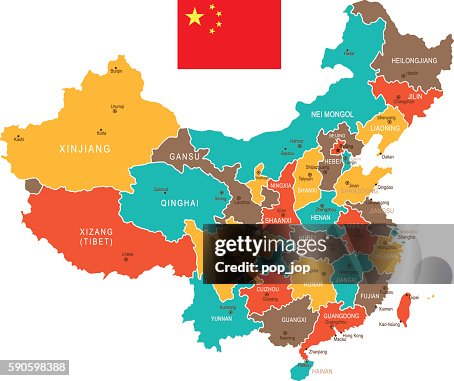 Colored China Map Colored China Map