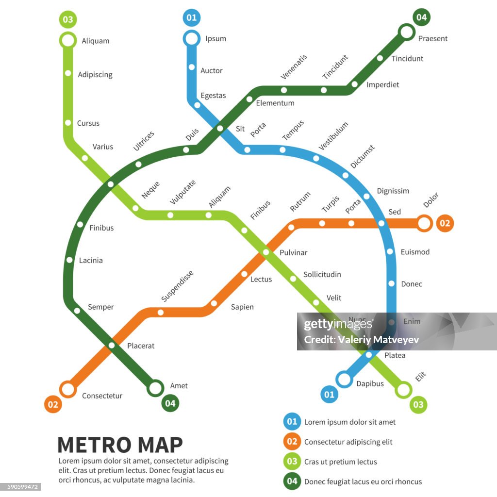 Metro Subway Map Vector Template High-Res Vector Graphic - Getty Images