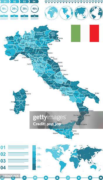 infographic italy map - naples stock illustrations