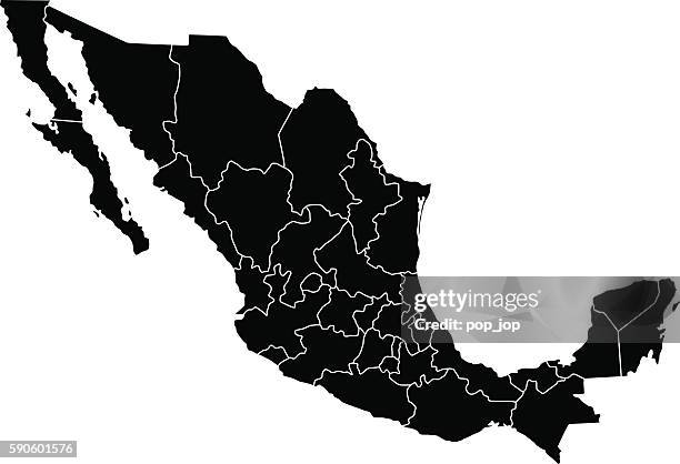 stockillustraties, clipart, cartoons en iconen met mexico map - mexicali