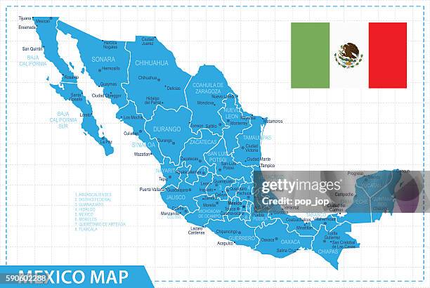 stockillustraties, clipart, cartoons en iconen met mexico map - illustration - mexicali