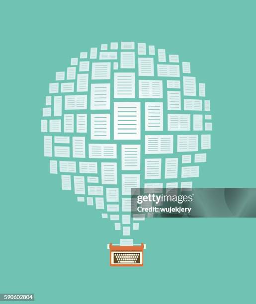 copywriting concept - typewriter vector stock illustrations