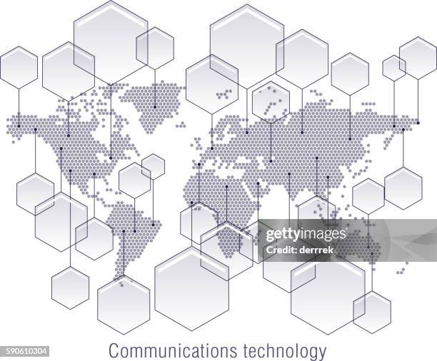 global communication - globe network dots stock illustrations
