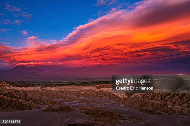 sunset over the atacama desert - san pedro de atacama stock-fotos und bilder