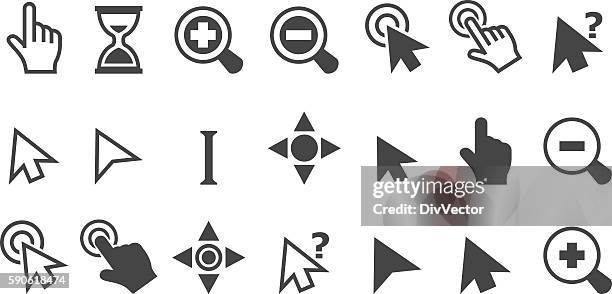 cursorzeigersymbole - daumen drücken stock-grafiken, -clipart, -cartoons und -symbole