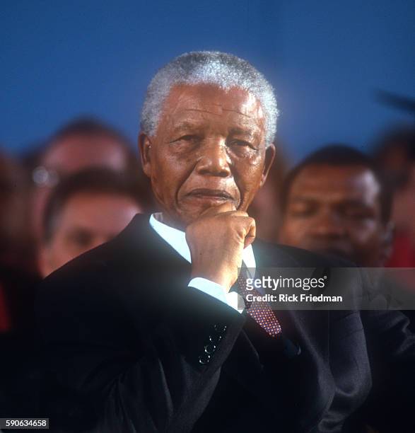 Former South African President and anti-apartheid leader Nelson Mandela at Harvard University in Cambridge, MA on September 18, 1998. Mandela was...