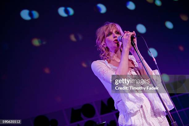 Courtney Love performs on stage during the 2nd Annual amfAR Inspiration Gala at The Museum of Modern Art in New York.