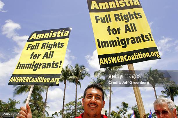 Florida, Miami, May Day Rally, Immigration Rights Protester.