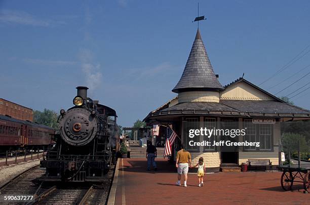 Pennsylvania, Bucks County, New Hope, New Hope And Ivyland Railroad Steam Locomotive.