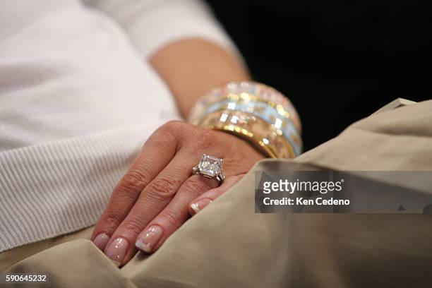 Detail of Melania Trump's wedding ring during her husband Donald Trump hearing before the Federal Financial Management, Government Information, and...