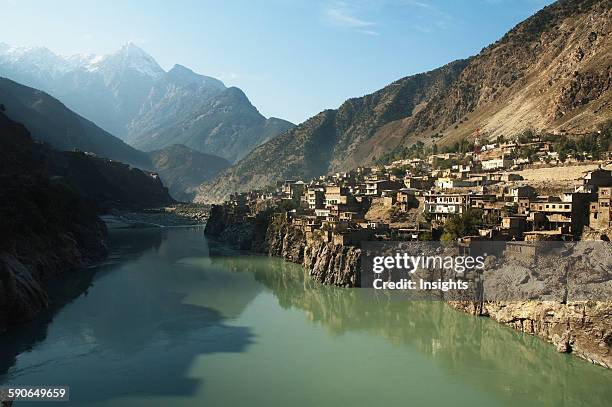 Indus River Flowing Through The Town Of Dasu, North-West Frontier Province, Pakistan.