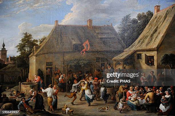 David Teniers the Younger . Flemish painter. Peasant Kermis, c.1665. Rijksmuseum, Amsterdam, Holland.